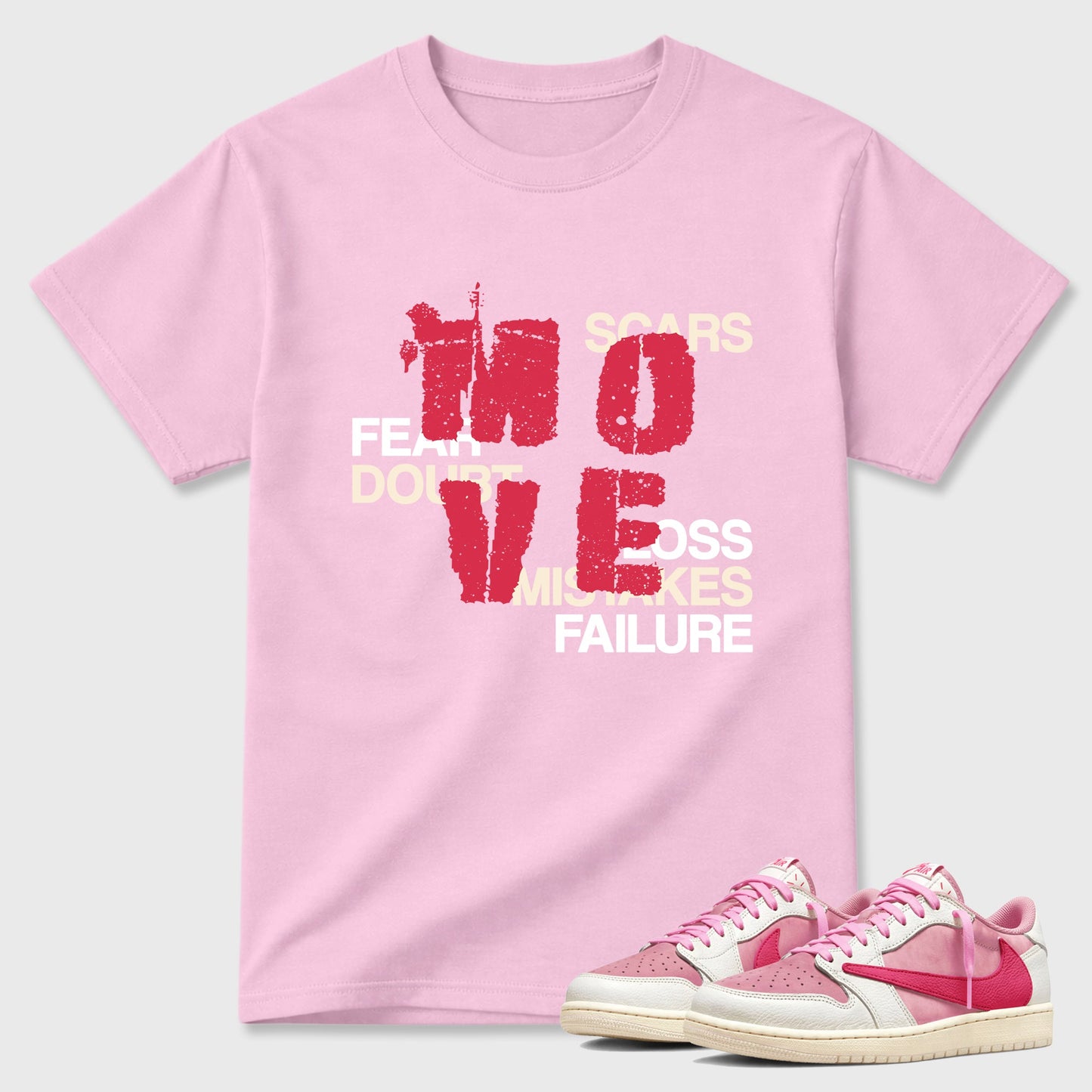 Move Sneaker Tees - Air Jordan 1 Travis Scott Tropical Pink