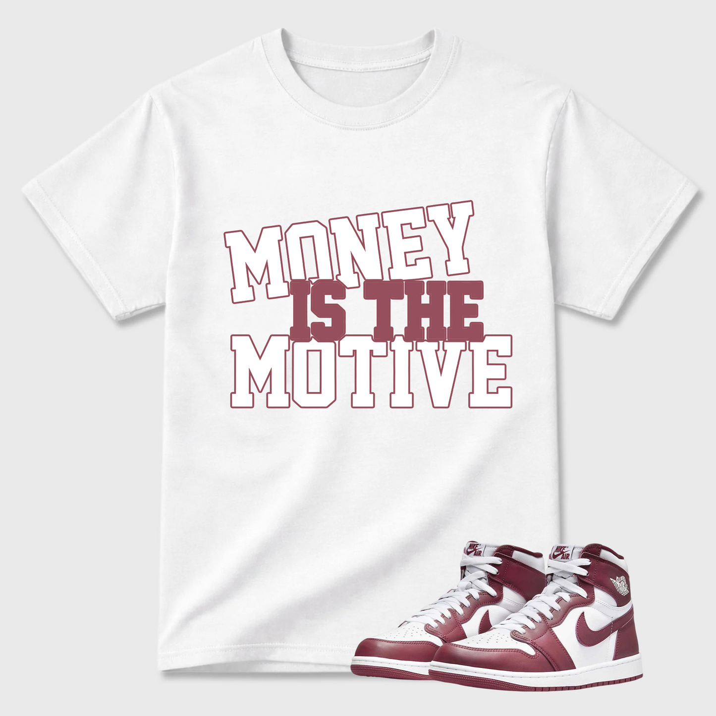 MONEY Air J 1 Artisanal Team Red OG Retro High White 2024 AJ 1 Tshirt Match Sneaker