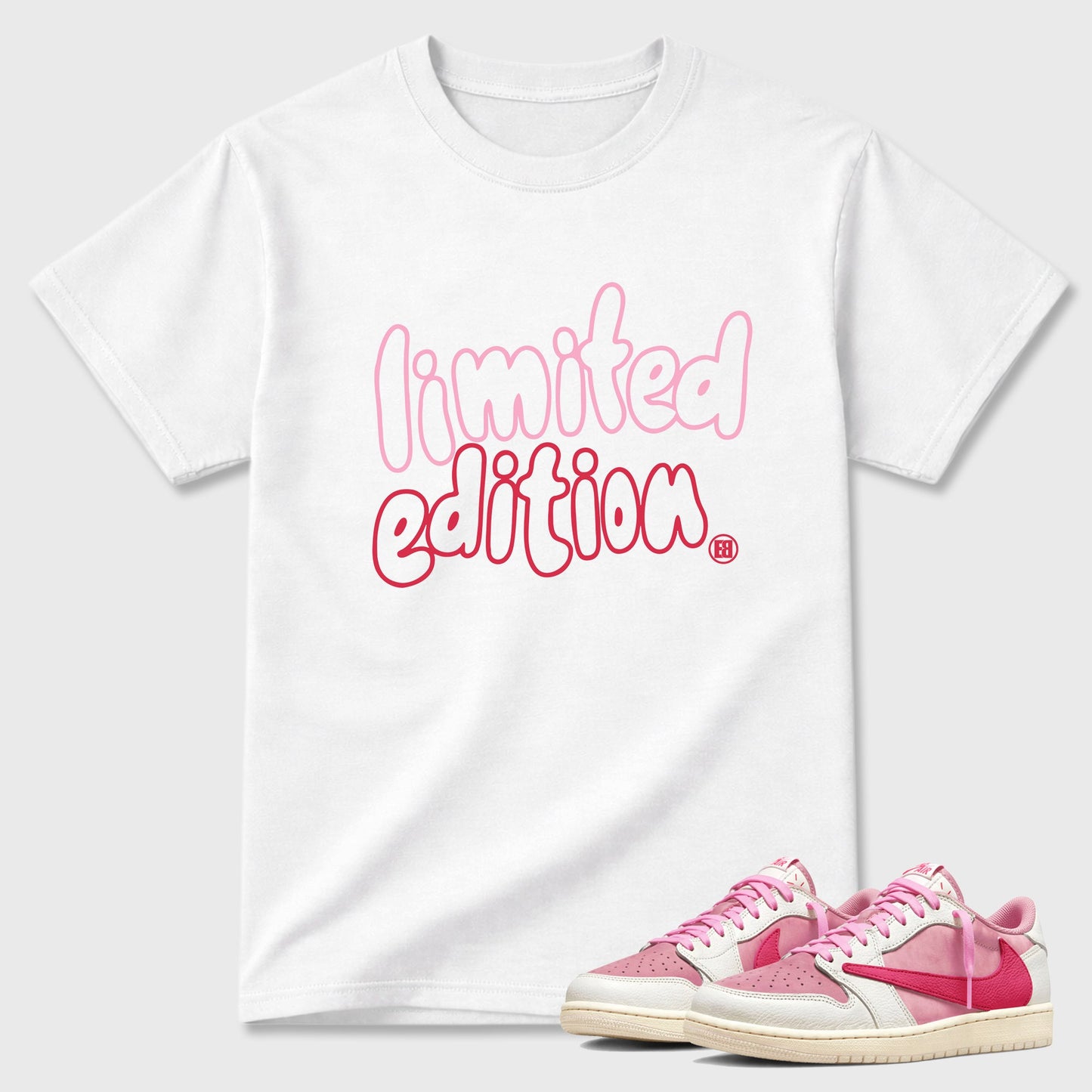 Limited Edition Sneaker Tees - Air Jordan 1 Travis Scott Tropical Pink
