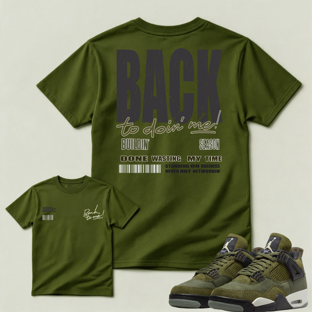 Back to Doin' Me Statement AJ4 Matching Tee