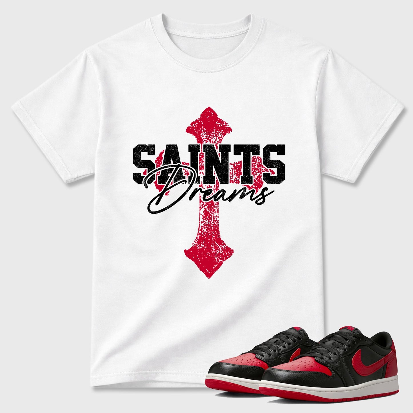 Saints Dreams Sneaker Tees - Air Jordan 1 Banned