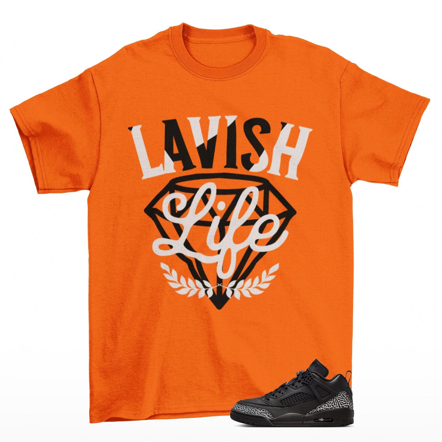 Black Grey AJ 4 Lavish Life Diamond Shirt