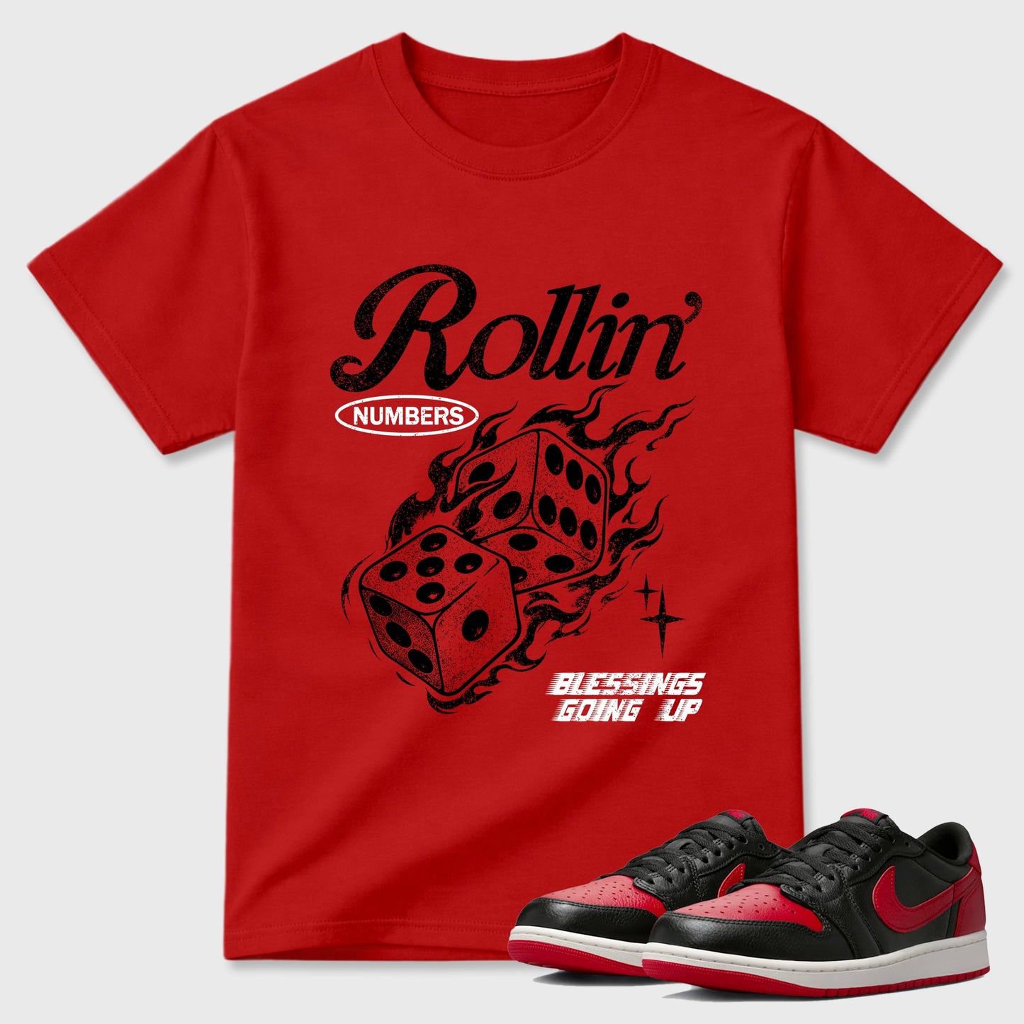 Rollin Numbers Sneaker Tees - Air Jordan 1 Banned
