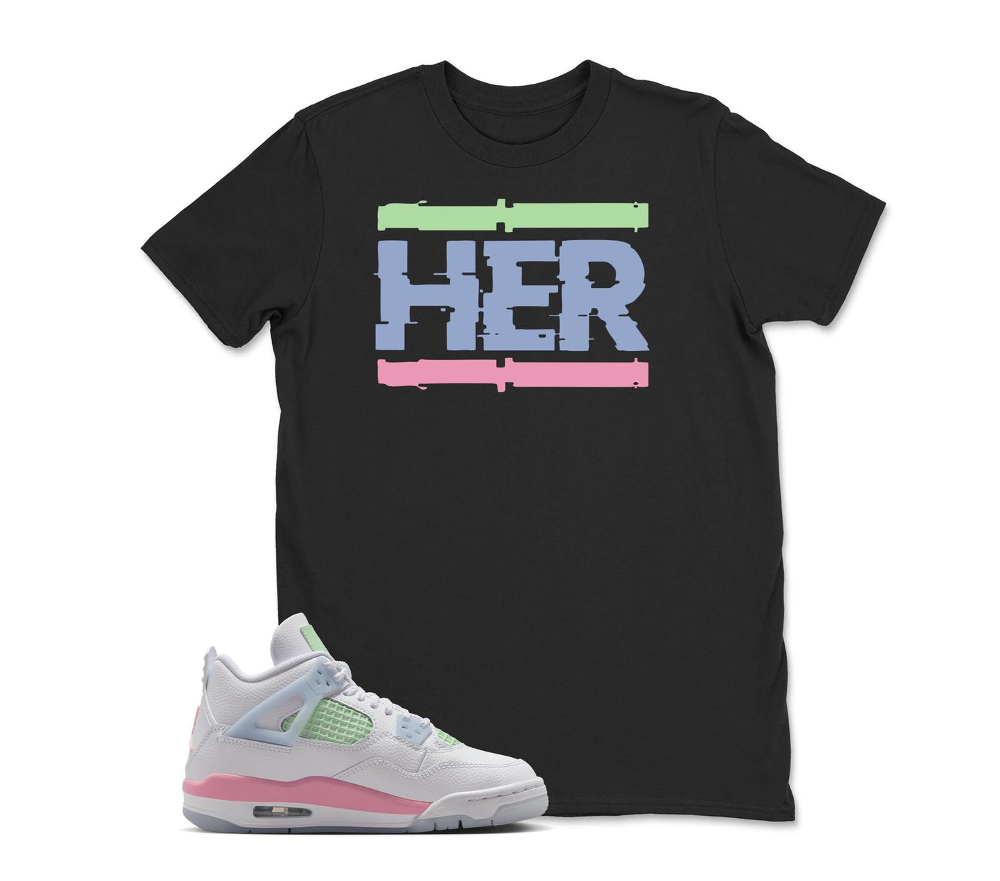 HER - 4 Retro Valentines Day 2026 GS Medium Soft Pink Blue Green T shirt