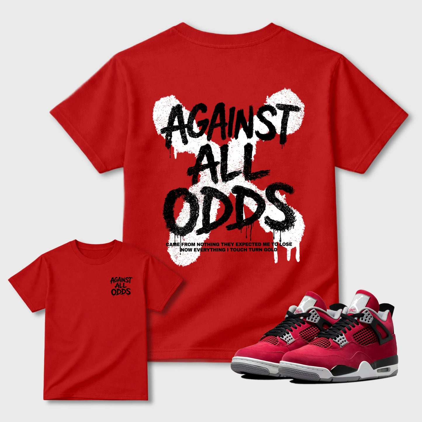 Against All Odds Sneaker Tees - Air Jordan 4 Toro Bravo