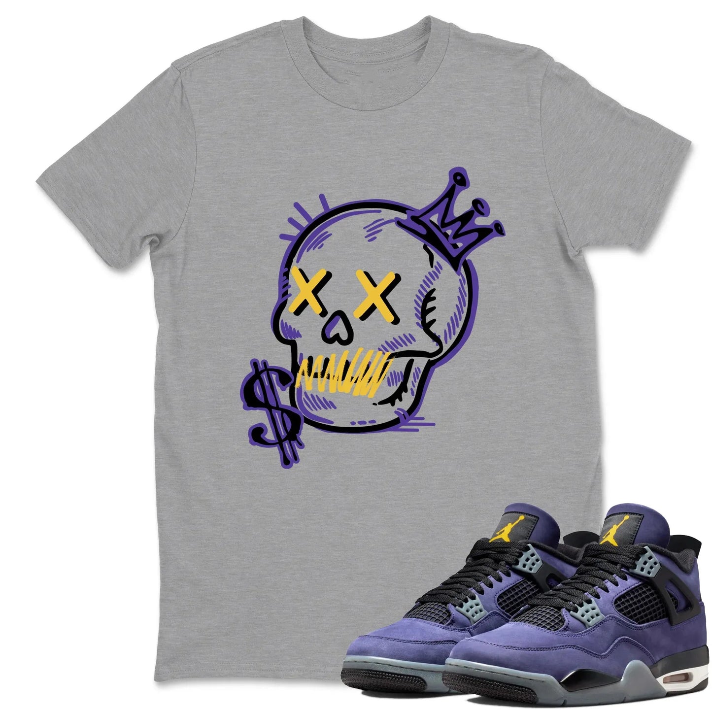 Neon Skull RUNIX Sneaker Tees - Air Jordan 4 Lakeshow
