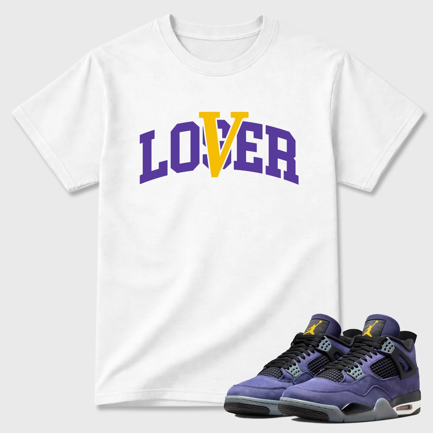 Loser Lover Varsity RUNIX  Sneaker Tees - Air Jordan 4 Lakeshow