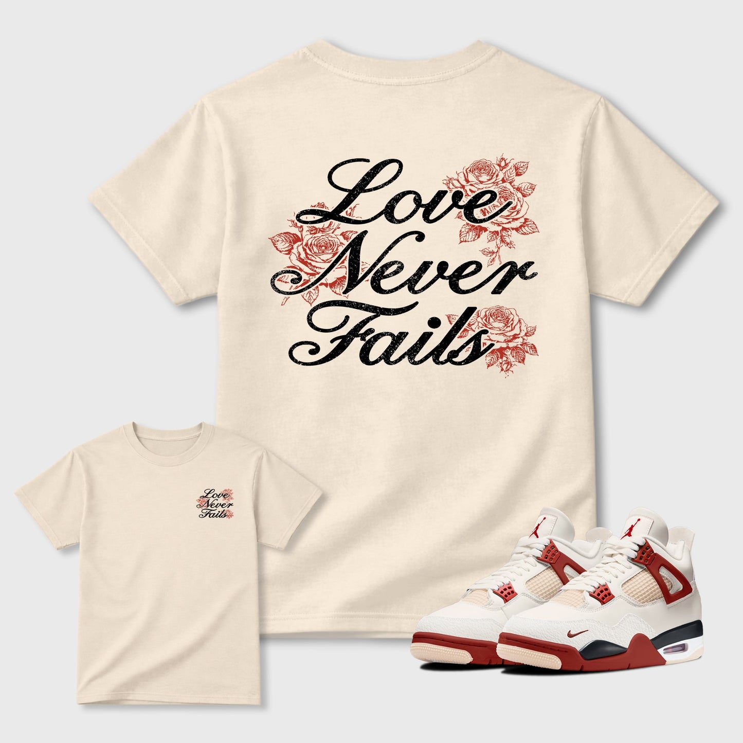 Love Never Fails Sneaker Tees - Air Jordan 4 Brick After Brick