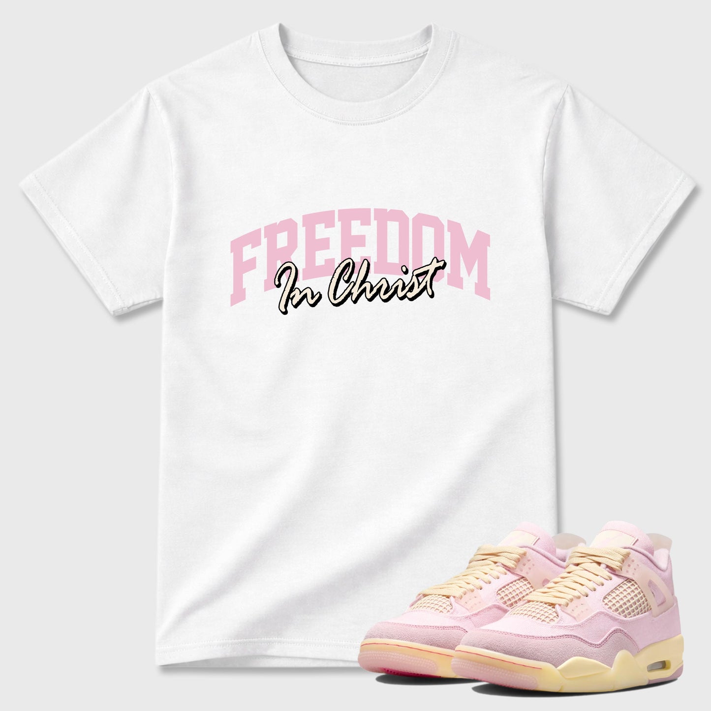 Freedom In Christ  Sneaker Tees - Air Jordan 4 Iced Carmineo