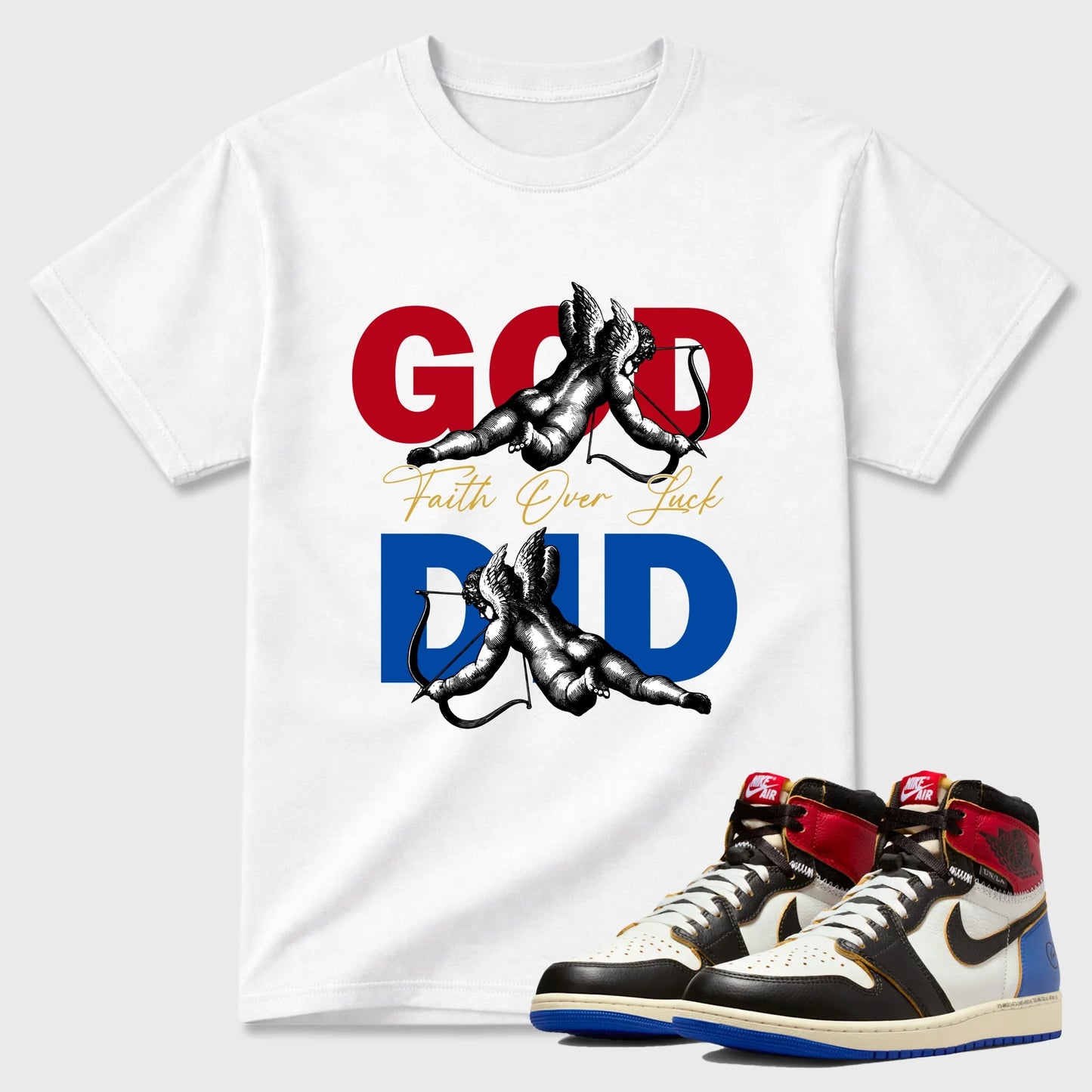 God Did RUNIX Sneaker Tees - Air Jordan 1 Union x Fragment