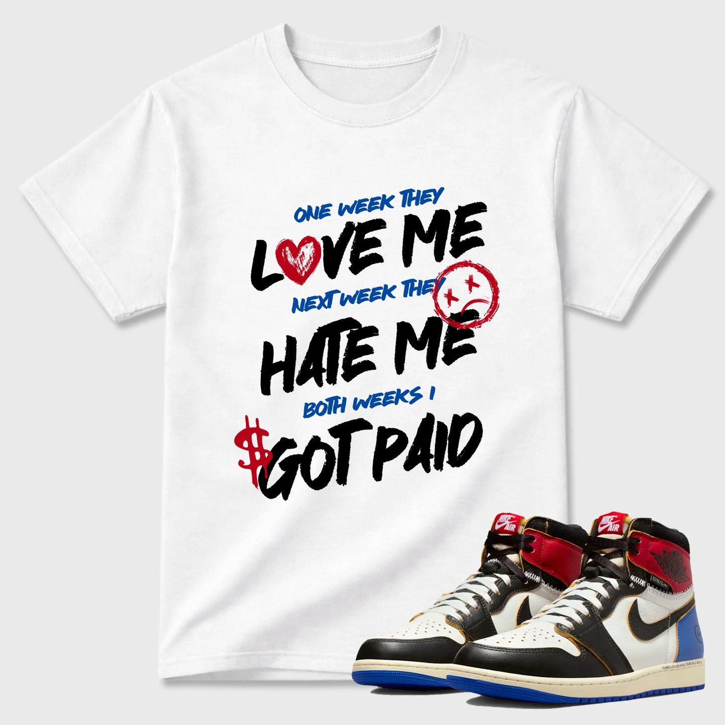 I Got Paid RUNIX Sneaker Tees - Air Jordan 1 Union x Fragment