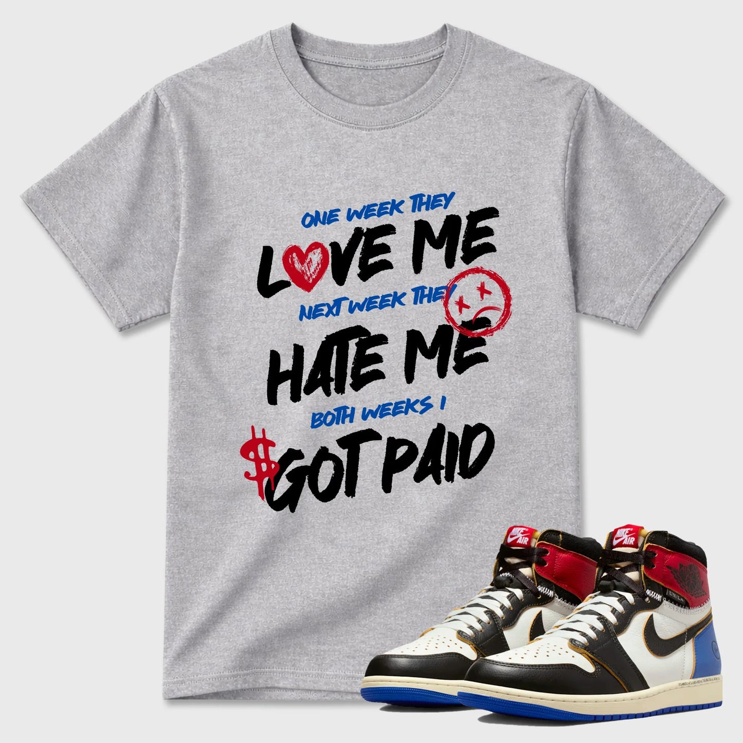 I Got Paid RUNIX Sneaker Tees - Air Jordan 1 Union x Fragment
