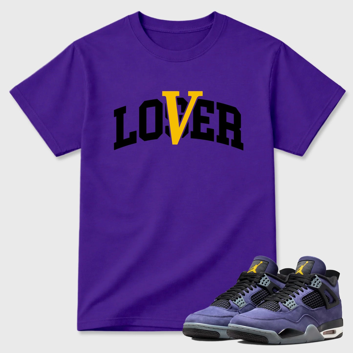 Loser Lover Varsity RUNIX  Sneaker Tees - Air Jordan 4 Lakeshow