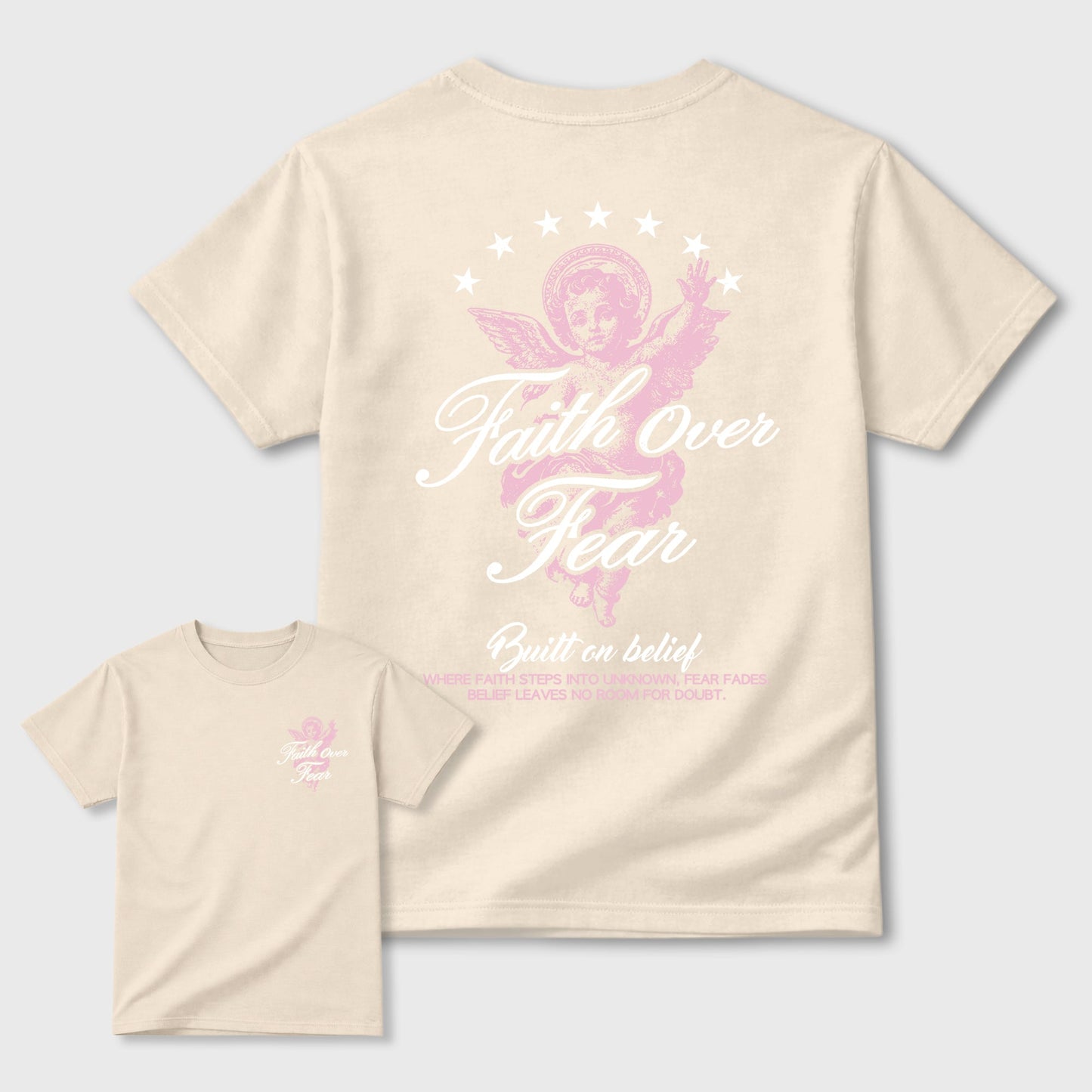 Faith Over Fear Sneaker Tees - Air Jordan 4 Iced Carmine