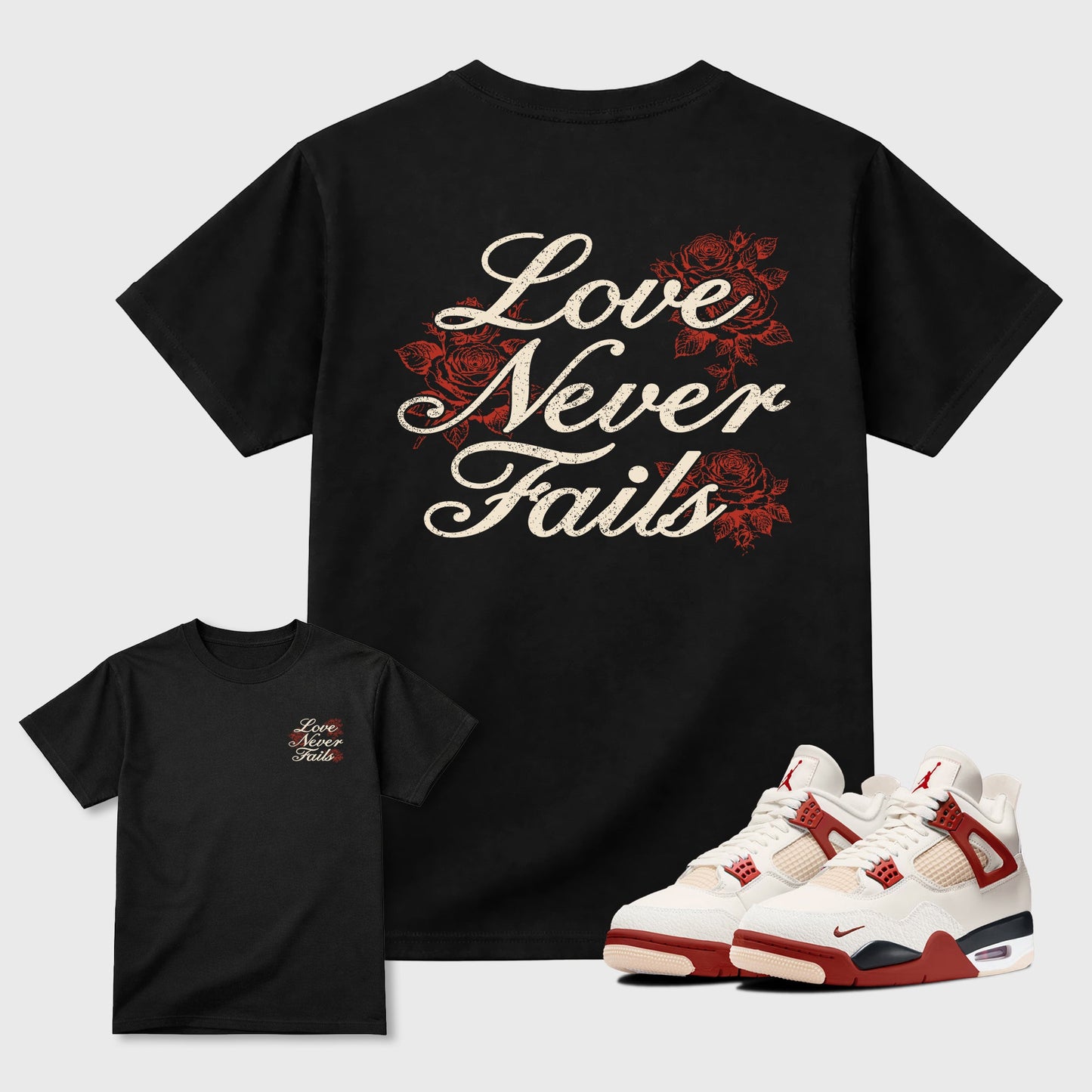 Love Never Fails Sneaker Tees - Air Jordan 4 Brick After Brick