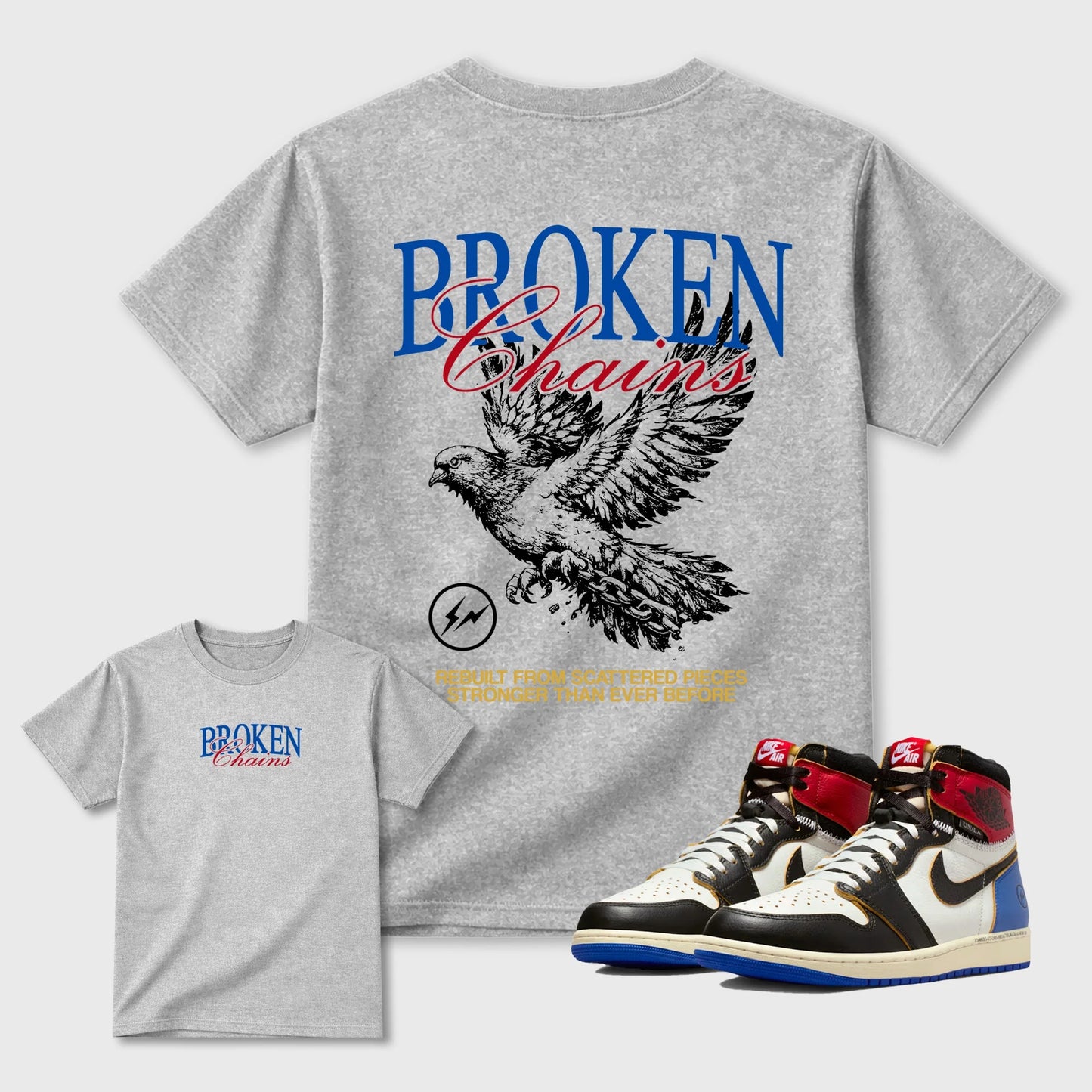 Broken Chains RUNIX Sneaker Tees - Air Jordan 1 Union x Fragment