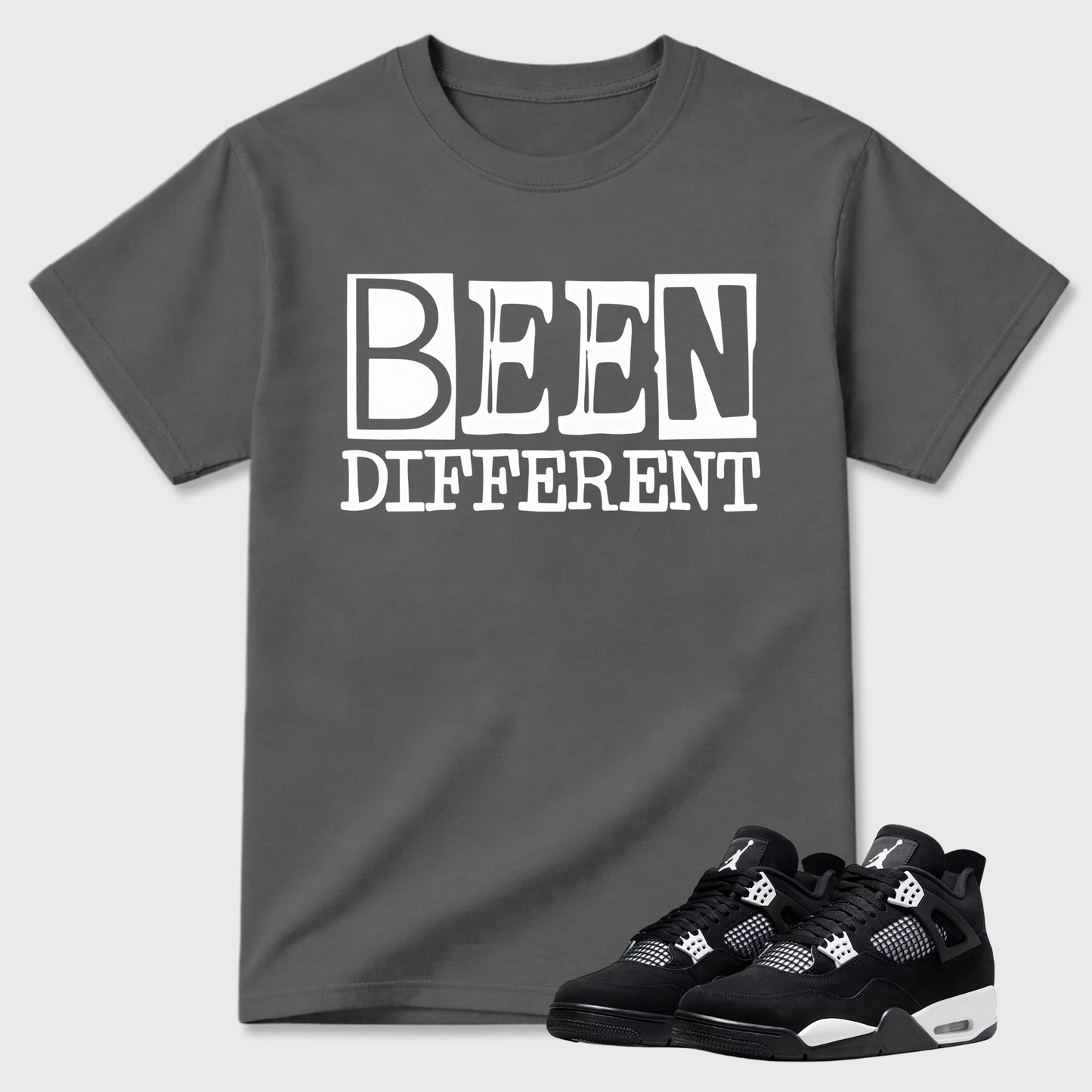 Jordan 4 Retro White Thunder T Shirt Match BEEN