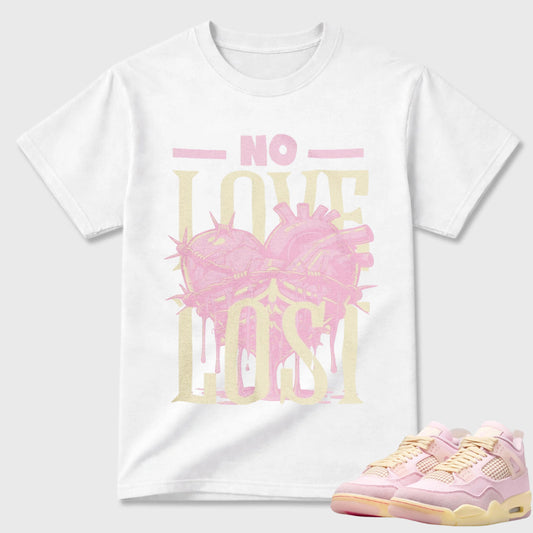 Loveless Sneaker Shirt White to Match Jordan 4 Iced Carmine