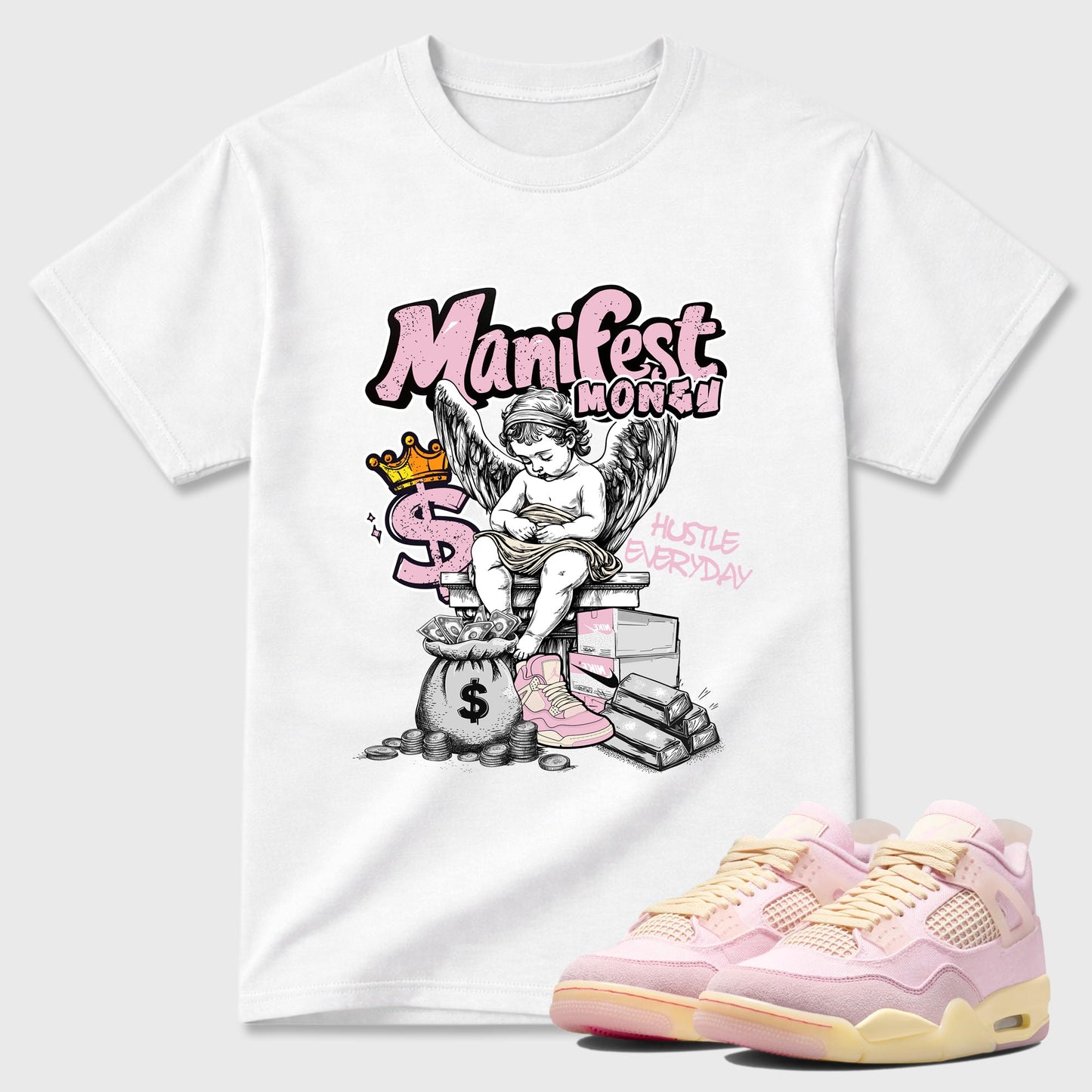Manifest Money  Sneaker Tees - Air Jordan 4 Iced Carmine