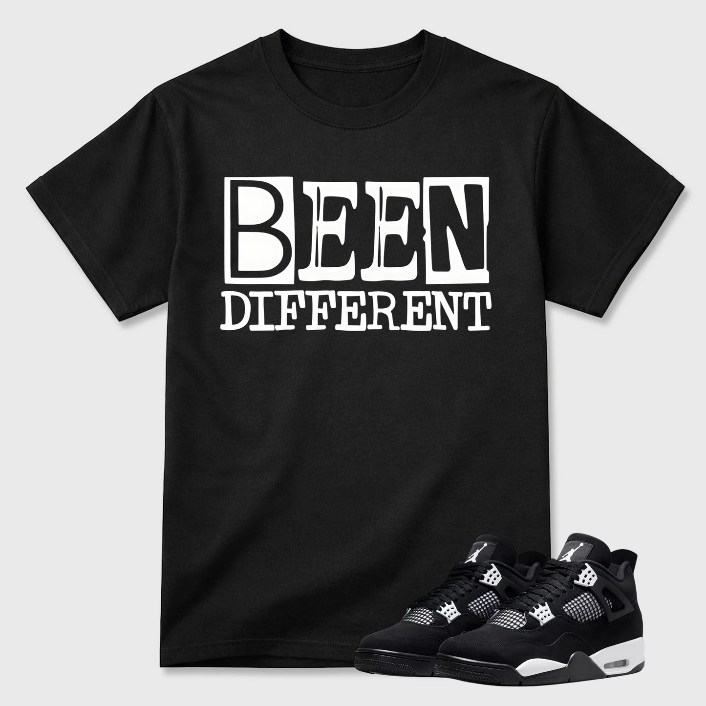 Jordan 4 Retro White Thunder T Shirt Match BEEN