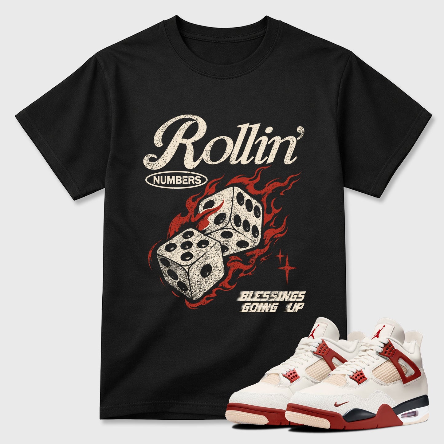 Rollin Numbers  Sneaker Tees - Air Jordan 4 Brick After Brick