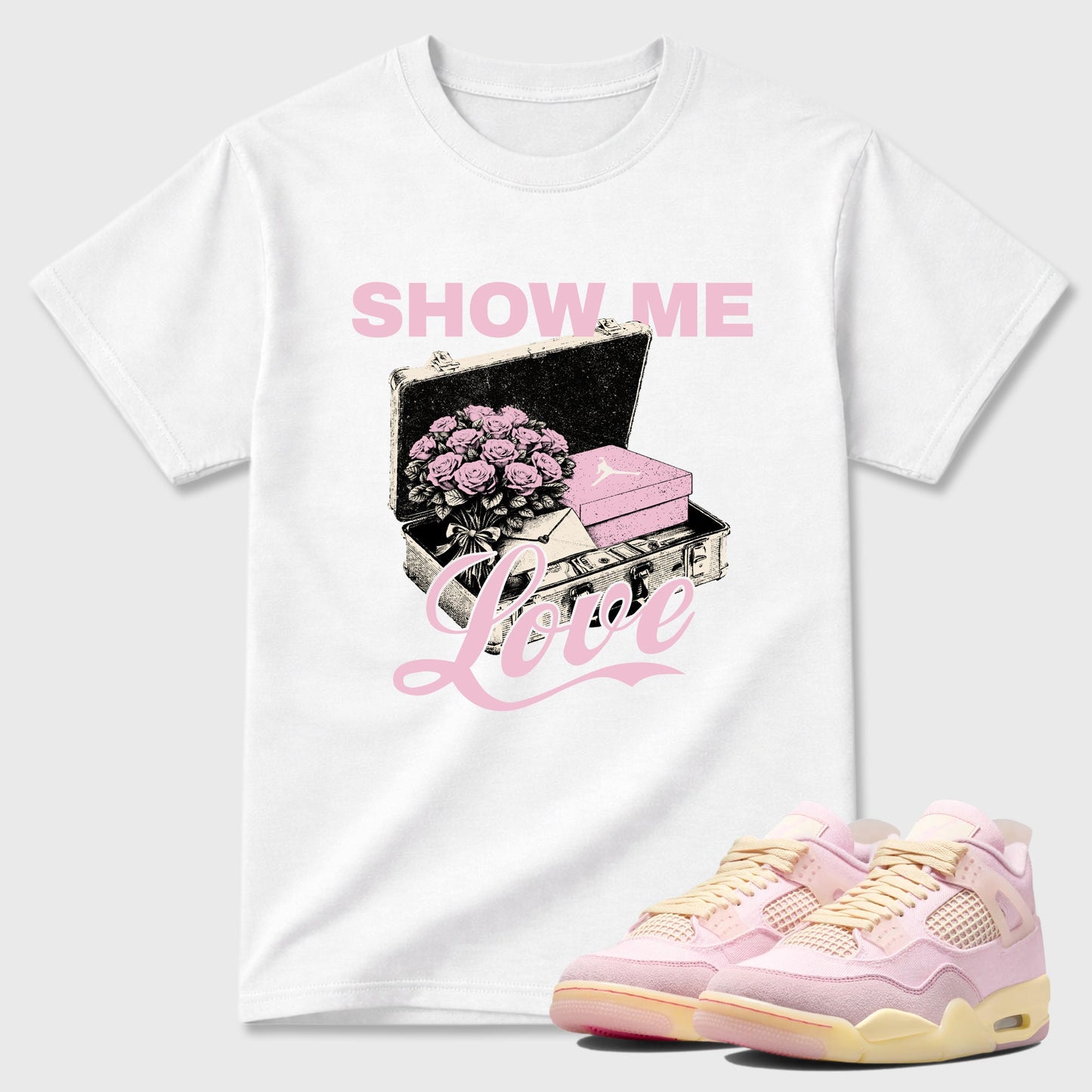 Show Me Love  Sneaker Tees - Air Jordan 4 Iced Carmine