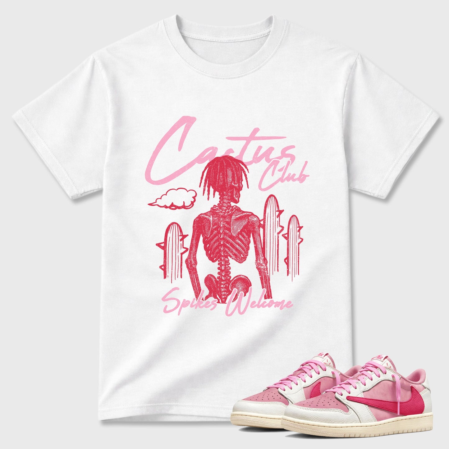Cactus Club  Sneaker Tees - Air Jordan 1 Travis Scott Tropical Pink