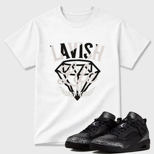 Black Grey AJ 4 Lavish Life Diamond Shirt