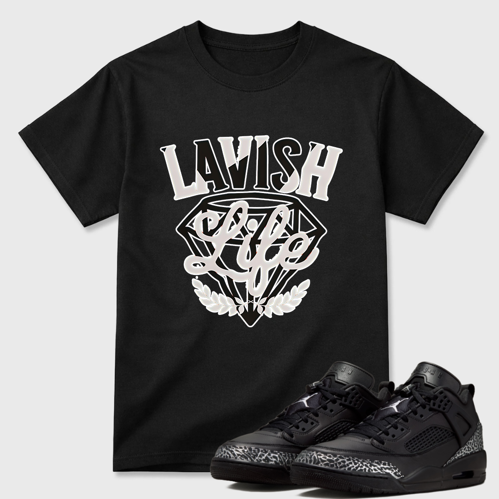 Black Grey AJ 4 Lavish Life Diamond Shirt