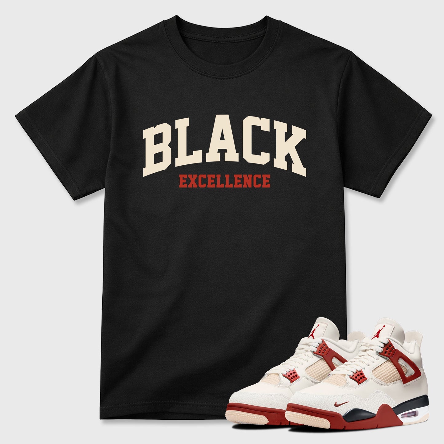 Varsity Black Excellence  Sneaker Tees - Air Jordan 4 Brick After Brick