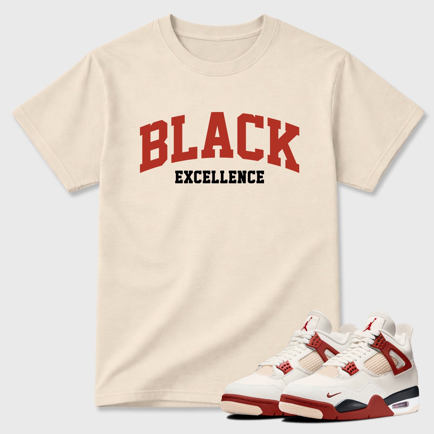 Varsity Black Excellence  Sneaker Tees - Air Jordan 4 Brick After Brick