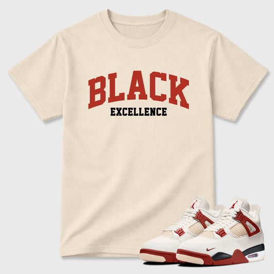 Varsity Black Excellence  Sneaker Tees - Air Jordan 4 Brick After Brick