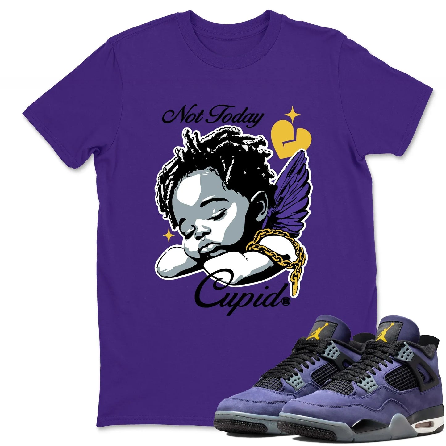 Not Today Cupid RUNIX Sneaker Tees - Air Jordan 4 Lakeshow