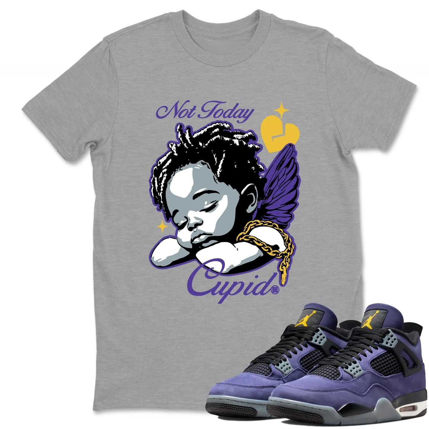 Not Today Cupid RUNIX Sneaker Tees - Air Jordan 4 Lakeshow