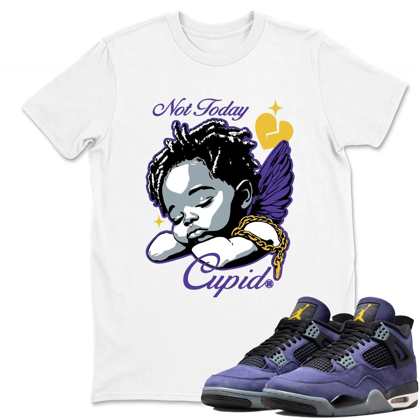 Not Today Cupid RUNIX Sneaker Tees - Air Jordan 4 Lakeshow