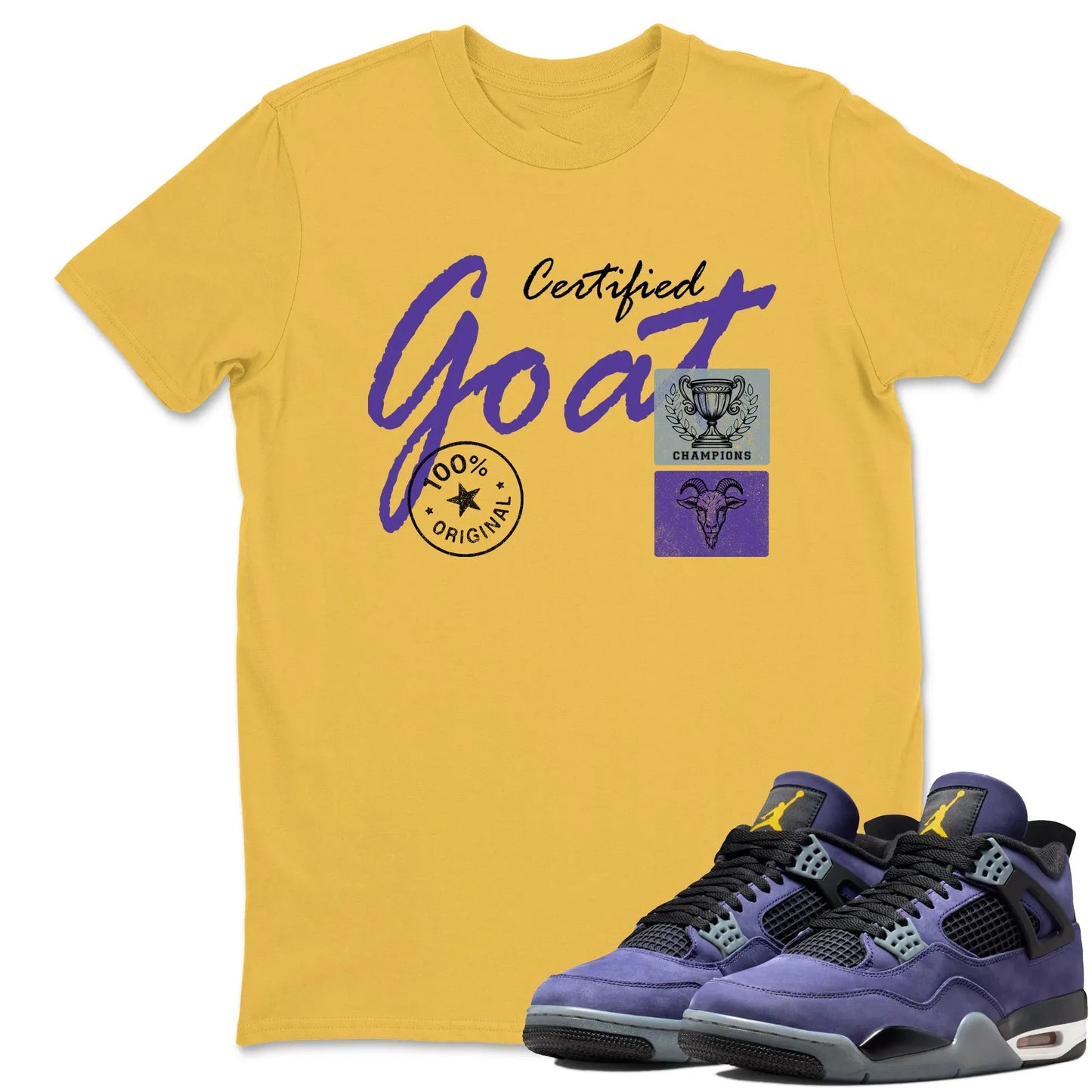 Certified Goat RUNIX Sneaker Tees - Air Jordan 4 Lakeshow