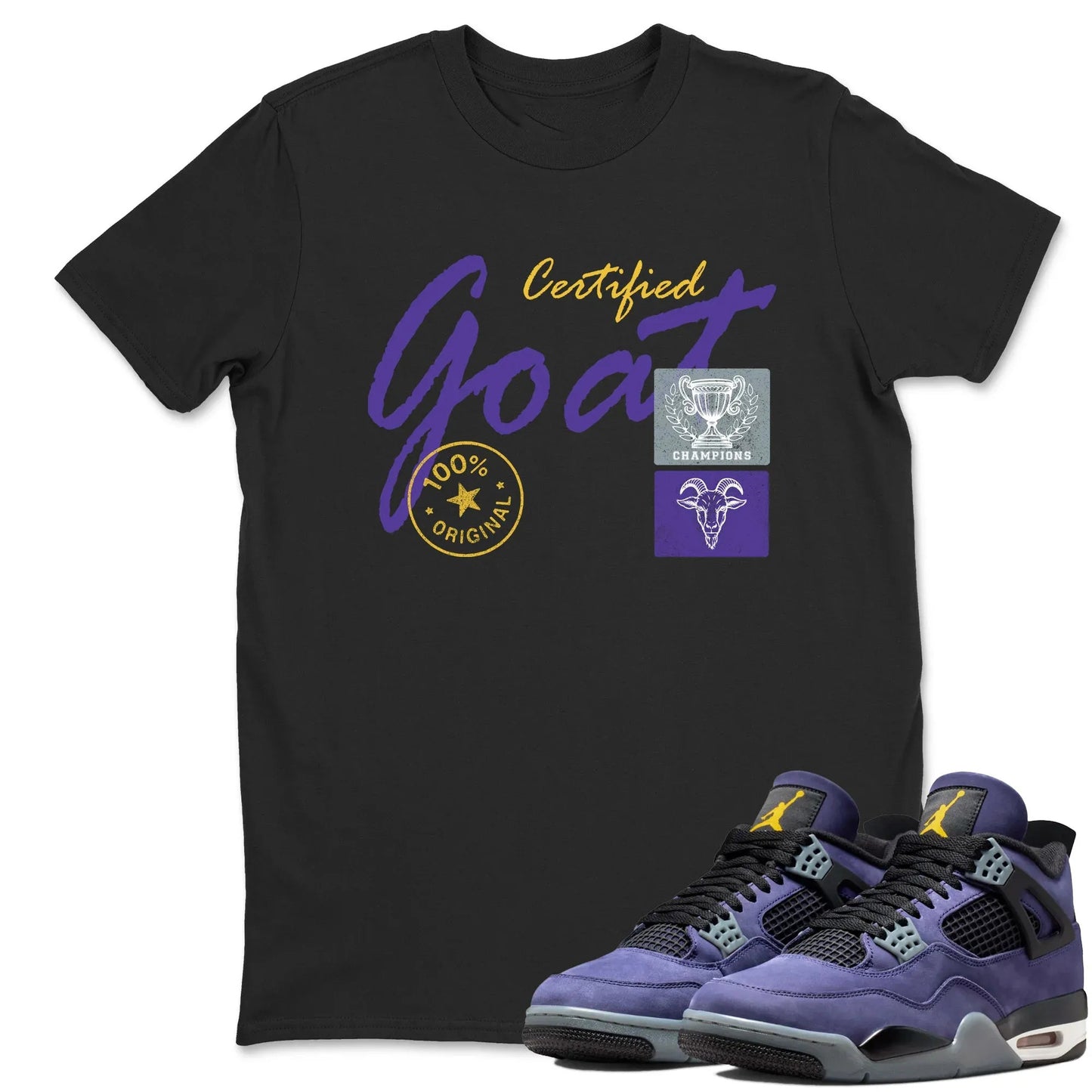 Certified Goat RUNIX Sneaker Tees - Air Jordan 4 Lakeshow