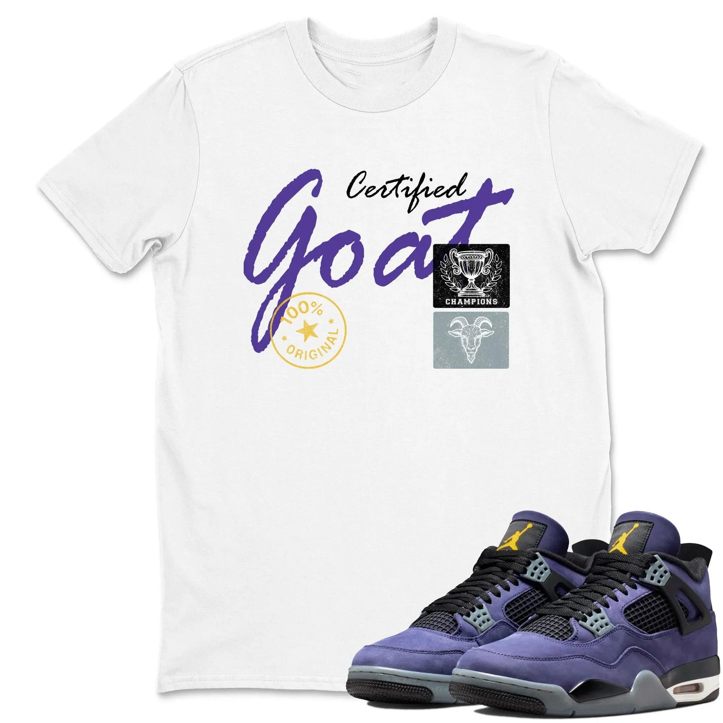 Certified Goat RUNIX Sneaker Tees - Air Jordan 4 Lakeshow