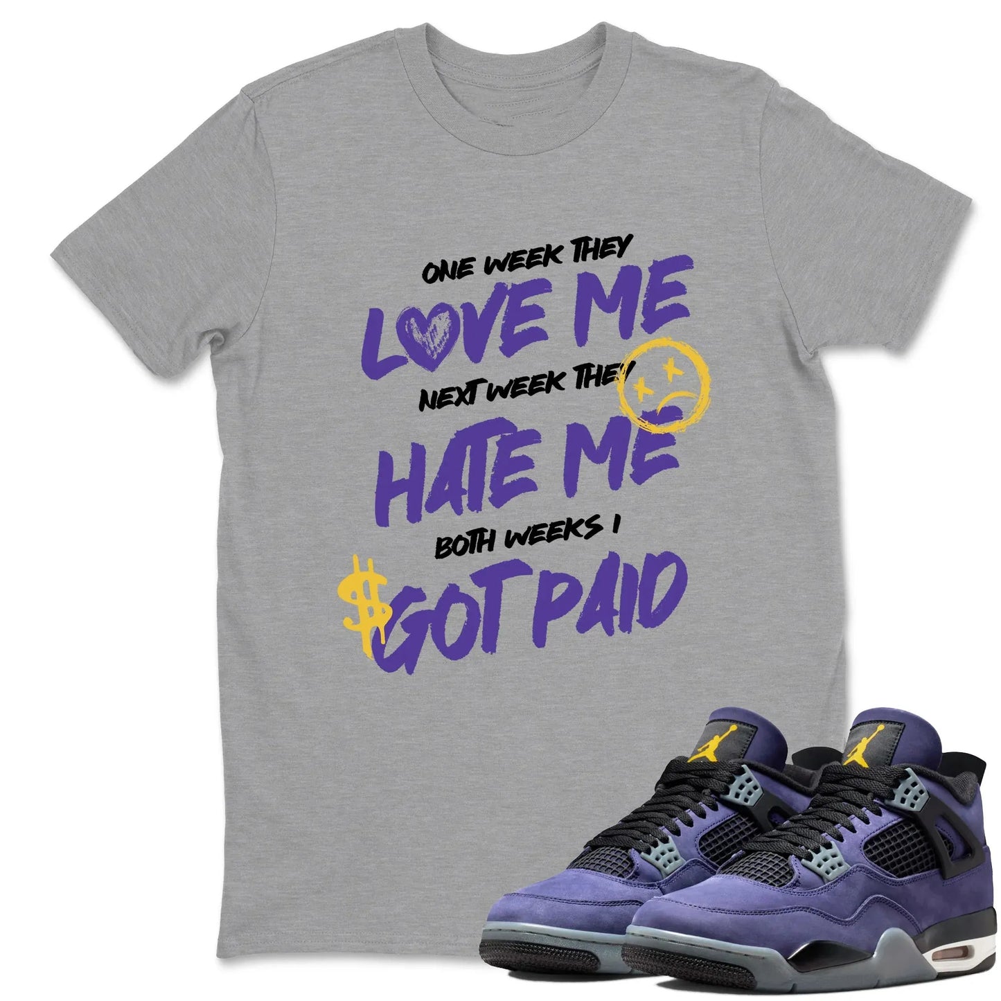 I Got Paid RUNIX Sneaker Tees - Air Jordan 4 Lakeshow