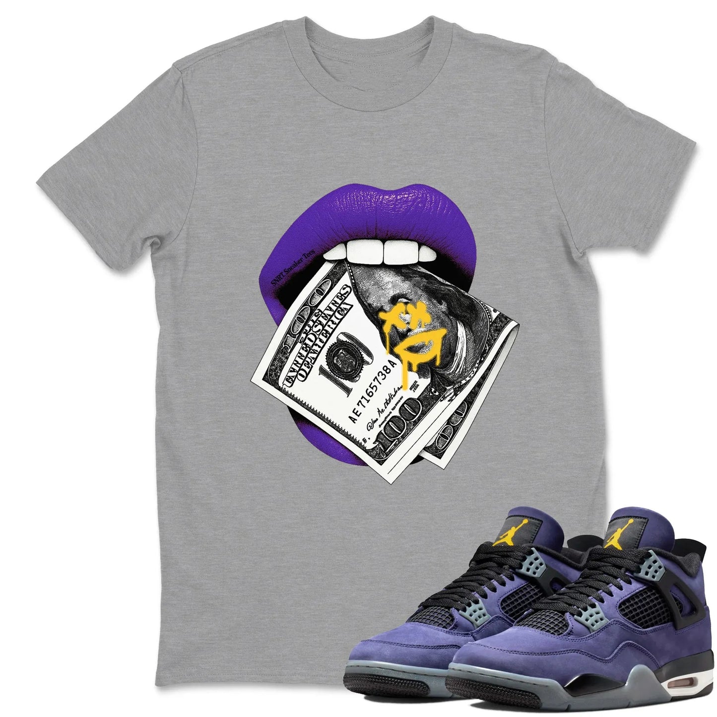 Lips Money RUNIX WAVO Sneaker Tees - Air Jordan 4 Lakeshow